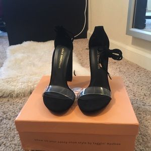 Public Desire Clear Strap Chunky  Pumps. Size 9